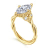 Daija - 14K Yellow Gold Twisted Marquise Diamond Engagement Ring - 0.09 ct