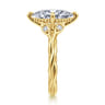 Daija - 14K Yellow Gold Twisted Marquise Diamond Engagement Ring - 0.09 ct