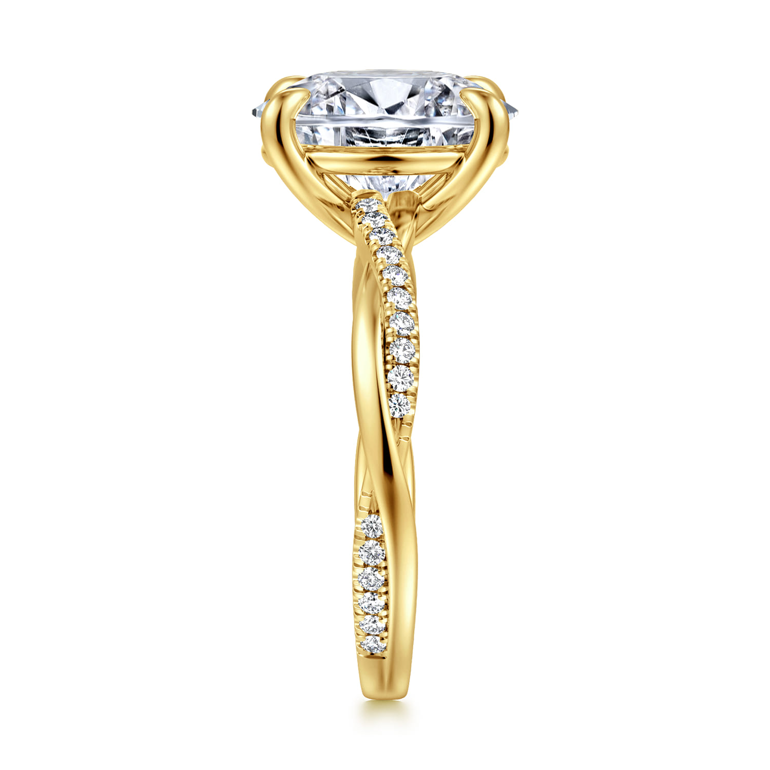 Campana - 14K Yellow Gold Oval Diamond Engagement Ring - 0.16 ct - Shot 4