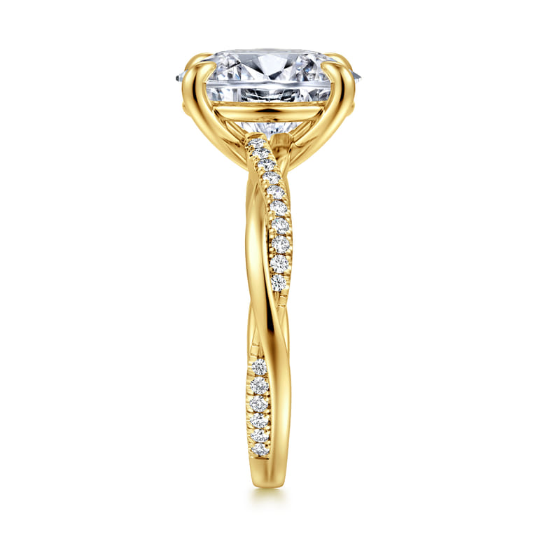 Campana - 14K Yellow Gold Oval Diamond Engagement Ring - 0.16 ct - Shot 4