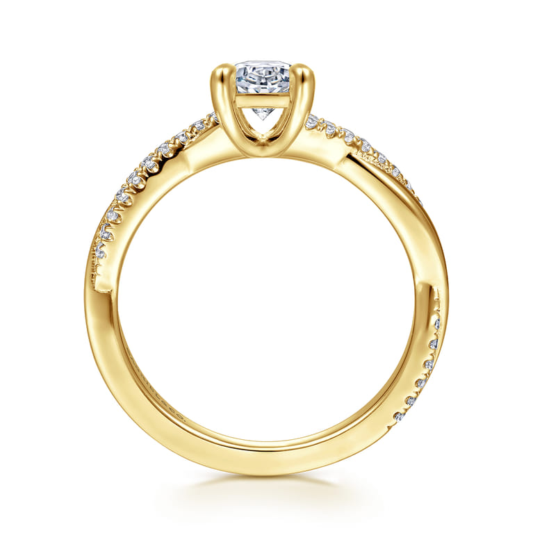 Campana - 14K Yellow Gold Oval Diamond Engagement Ring - 0.14 ct - Shot 2