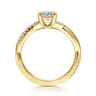 Campana - 14K Yellow Gold Oval Diamond Engagement Ring - 0.14 ct