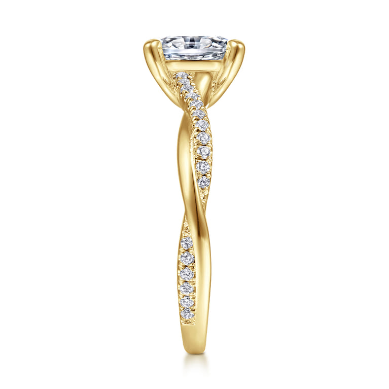 Campana - 14K Yellow Gold Oval Diamond Engagement Ring - 0.14 ct - Shot 5