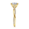 Campana - 14K Yellow Gold Oval Diamond Engagement Ring - 0.14 ct