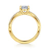 14K Yellow Gold Oval Twisted Diamond Engagement Ring - 0.16 ct