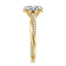 14K Yellow Gold Oval Twisted Diamond Engagement Ring - 0.16 ct