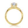 Campana - 14K Yellow Gold Oval Diamond Engagement Ring - 0.16 ct