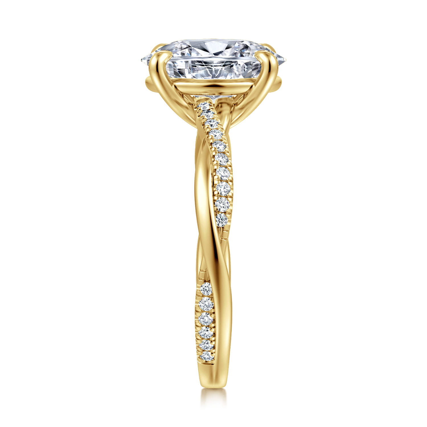 Campana - 14K Yellow Gold Oval Diamond Engagement Ring - 0.16 ct - Shot 4