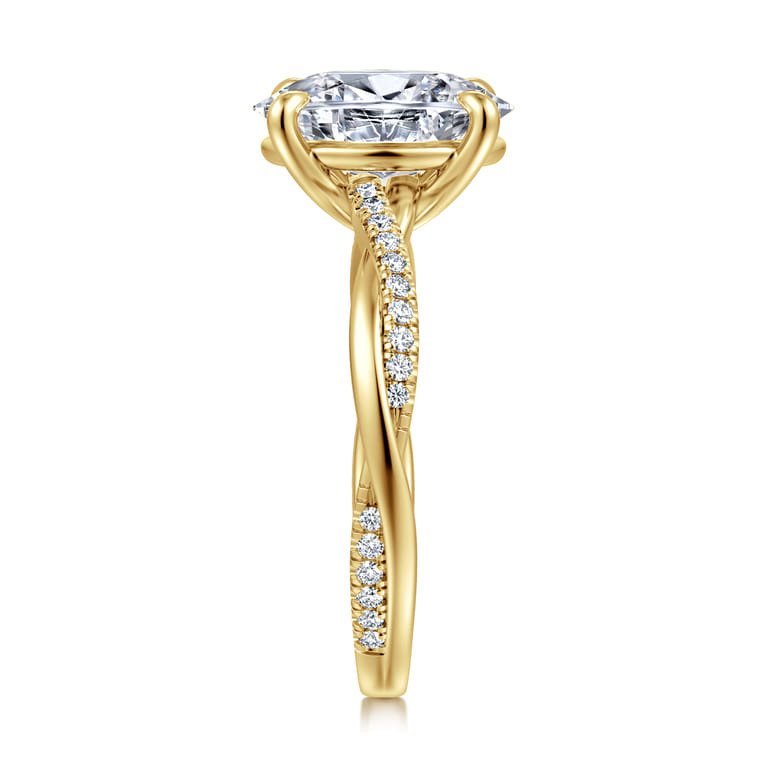 Campana - 14K Yellow Gold Oval Diamond Engagement Ring - 0.16 ct - Shot 4