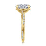 Campana - 14K Yellow Gold Oval Diamond Engagement Ring - 0.16 ct