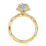 Sharon - 14K Yellow Gold Oval Halo Twisted Diamond Engagement Ring - 0.57 ct