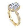 Sharon - 14K Yellow Gold Oval Halo Twisted Diamond Engagement Ring - 0.57 ct