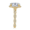 Sharon - 14K Yellow Gold Oval Halo Twisted Diamond Engagement Ring - 0.57 ct