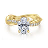 Panelope - 14K Yellow Gold Twisted Oval Diamond Engagement Ring - 0.25 ct