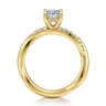 Panelope - 14K Yellow Gold Twisted Oval Diamond Engagement Ring - 0.25 ct