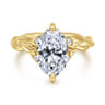 Daija - 14K Yellow Gold Twisted Oval Diamond Engagement Ring - 0.09 ct
