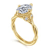 Daija - 14K Yellow Gold Twisted Oval Diamond Engagement Ring - 0.09 ct