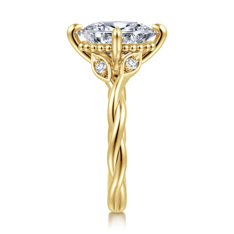 Daija - 14K Yellow Gold Twisted Oval Diamond Engagement Ring - 0.09 ct - Shot 4