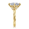 Daija - 14K Yellow Gold Twisted Oval Diamond Engagement Ring - 0.09 ct