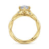 Daija - 14K Yellow Gold Twisted Oval Diamond Engagement Ring - 0.09 ct