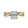 Aleesa - 14K Yellow Gold Twisted Oval Diamond Engagement Ring - 0.15 ct