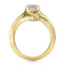 Aleesa - 14K Yellow Gold Twisted Oval Diamond Engagement Ring - 0.15 ct