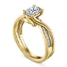 Aleesa - 14K Yellow Gold Twisted Oval Diamond Engagement Ring - 0.15 ct