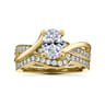 Aleesa - 14K Yellow Gold Twisted Oval Diamond Engagement Ring - 0.15 ct