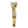 Aleesa - 14K Yellow Gold Twisted Oval Diamond Engagement Ring - 0.15 ct