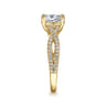 Gina - 14K Yellow Gold Twisted Oval Diamond Engagement Ring - 0.2 ct