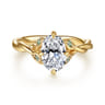 Daija - 14K Yellow Gold Twisted Oval Green Sapphire and Diamond Engagement Ring