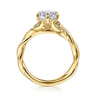 Daija - 14K Yellow Gold Twisted Oval Green Sapphire and Diamond Engagement Ring