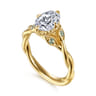 Daija - 14K Yellow Gold Twisted Oval Green Sapphire and Diamond Engagement Ring