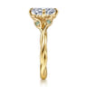 Daija - 14K Yellow Gold Twisted Oval Green Sapphire and Diamond Engagement Ring