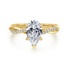 Campana - 14K Yellow Gold Pear Shape Twisted Diamond Engagement Ring - 0.16 ct