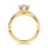Campana - 14K Yellow Gold Pear Shape Twisted Diamond Engagement Ring - 0.16 ct