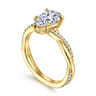 Campana - 14K Yellow Gold Pear Shape Twisted Diamond Engagement Ring - 0.16 ct