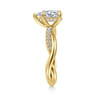 Panelope - 14K Yellow Gold Twisted Pear Shape Diamond Engagement Ring - 0.21 ct