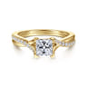 Leigh - 14K Yellow Gold Princess Cut Diamond Engagement Ring - 0.15 ct