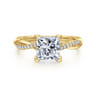Campana - 14K Yellow Gold Princess Cut Twisted Diamond Engagement Ring - 0.16 ct