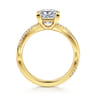 Campana - 14K Yellow Gold Princess Cut Twisted Diamond Engagement Ring - 0.16 ct