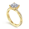Campana - 14K Yellow Gold Princess Cut Twisted Diamond Engagement Ring - 0.16 ct