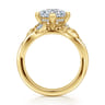 Darling - 14K Yellow Gold Compass Prong Twisted Princess Cut Diamond Engagement Ring - 0.17 ct