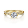 Leigh - 14K Yellow Gold Round Diamond Engagement Ring - 0.14 ct