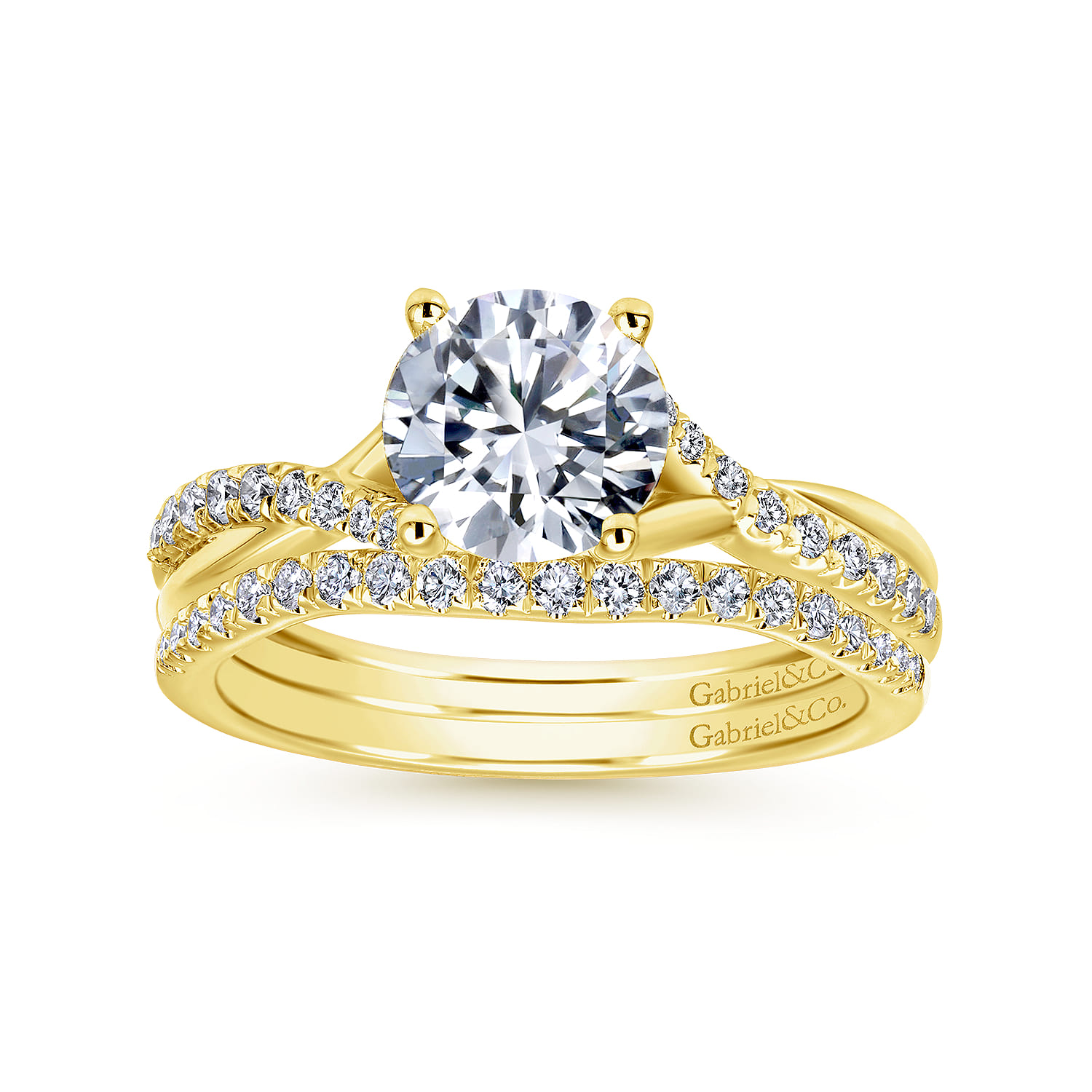Leigh - 14K Yellow Gold Round Diamond Engagement Ring - 0.14 ct - Shot 4