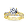 Leigh - 14K Yellow Gold Round Diamond Engagement Ring - 0.14 ct