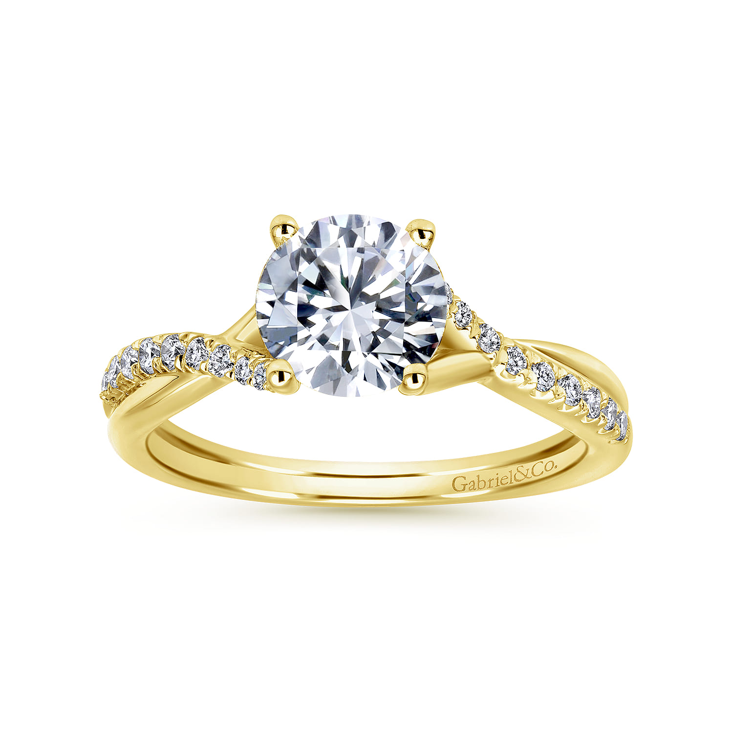 Leigh - 14K Yellow Gold Round Diamond Engagement Ring - 0.14 ct - Shot 5