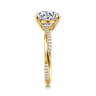 Campana - 14K Yellow Gold Twisted Round Diamond Engagement Ring - 0.14 ct