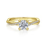 Campana - 14K Yellow Gold Diamond Engagement Ring - 0.14 ct