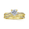 Campana - 14K Yellow Gold Diamond Engagement Ring - 0.14 ct